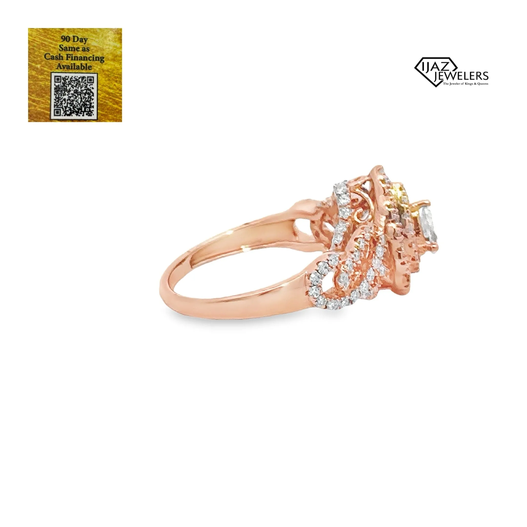 14K Rose Gold 1.25 CTW EGL Certified Diamond Ladies Wedding Ring