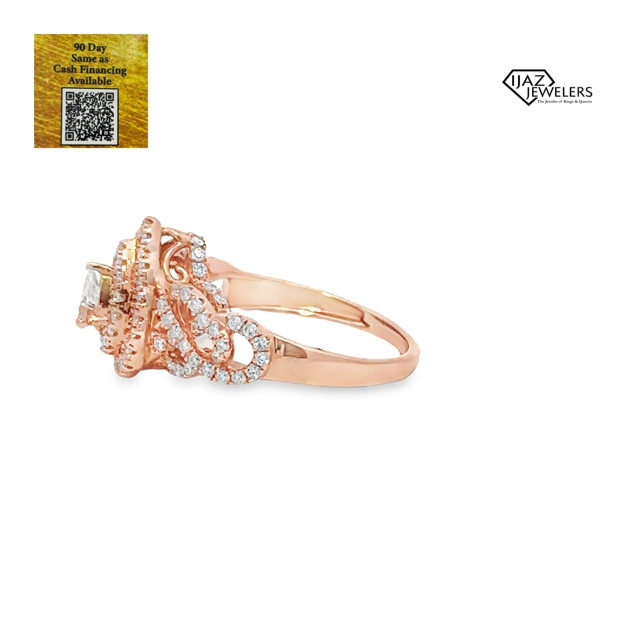 14K Rose Gold 1.25 CTW EGL Certified Diamond Ladies Wedding Ring