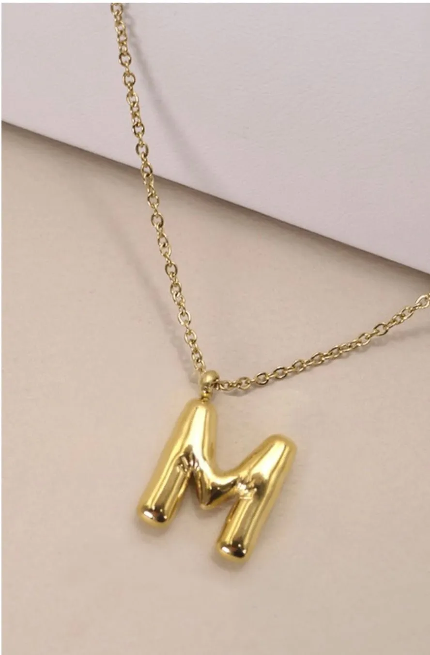 18K STAINLESS STEEL TARNISH FREE INITIAL NECKLACE