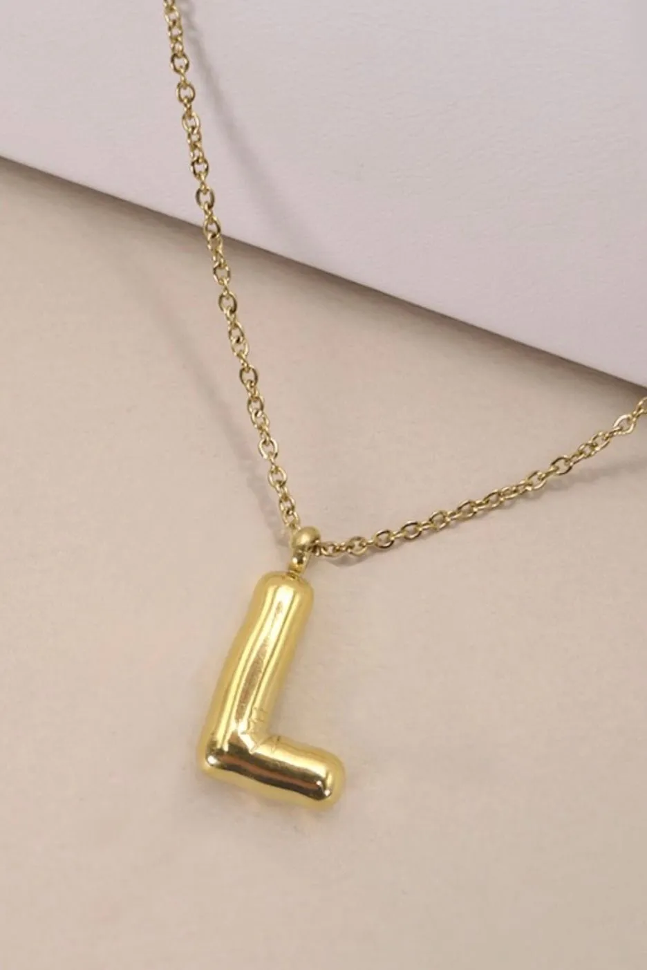 18K STAINLESS STEEL TARNISH FREE INITIAL NECKLACE