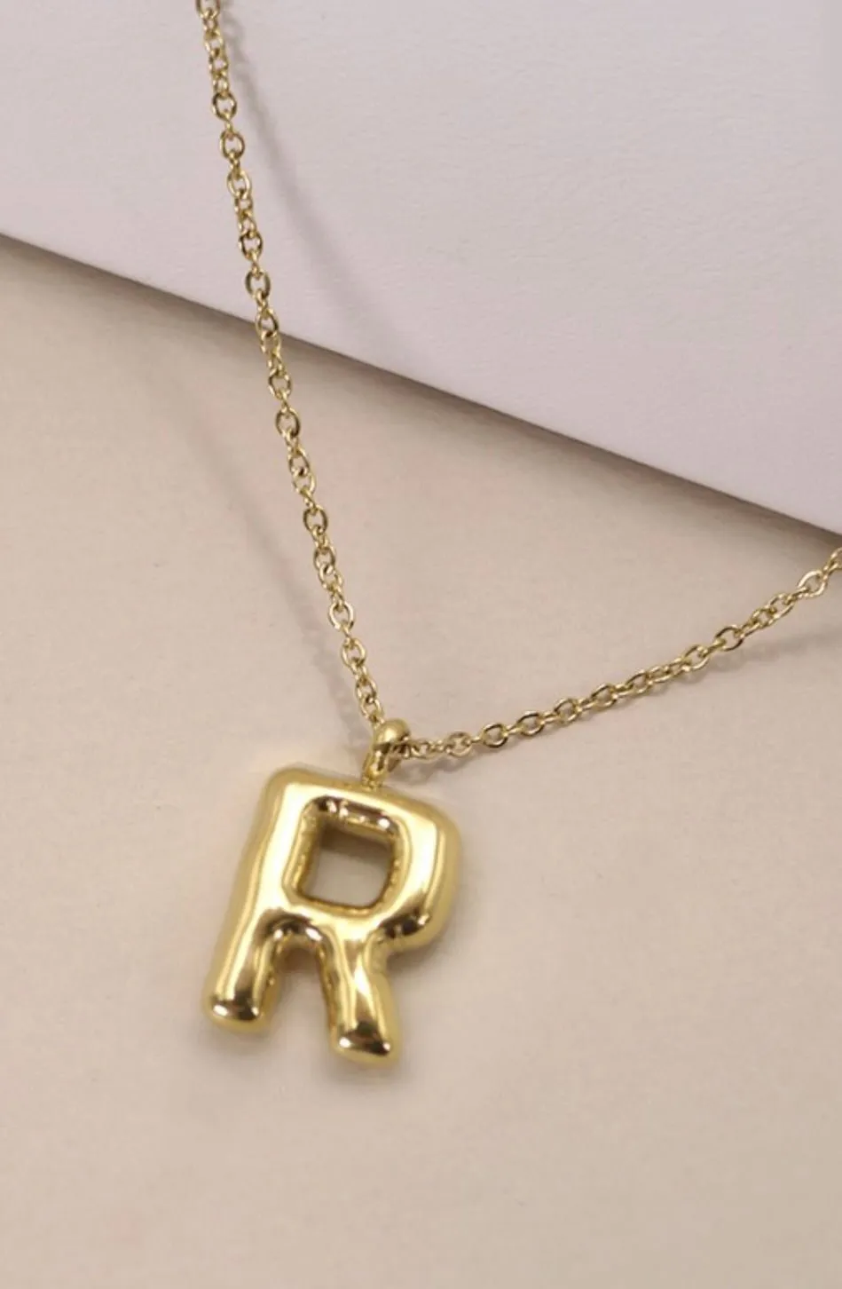 18K STAINLESS STEEL TARNISH FREE INITIAL NECKLACE