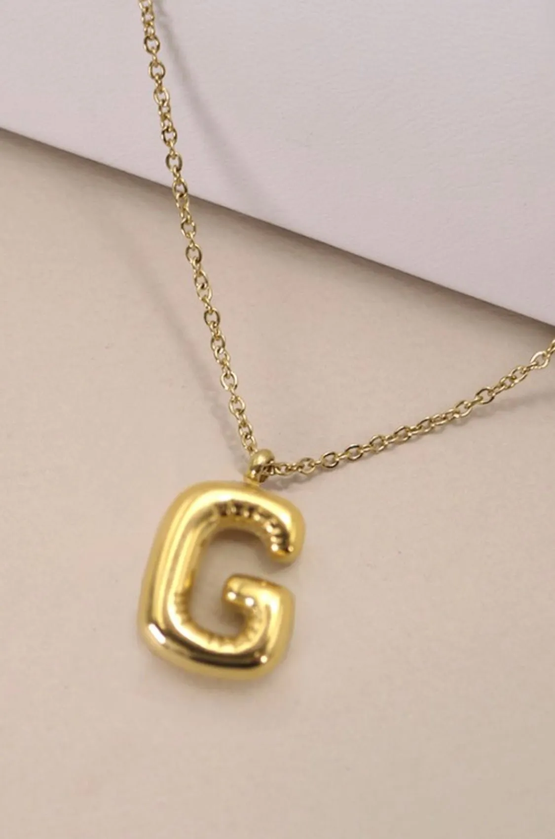 18K STAINLESS STEEL TARNISH FREE INITIAL NECKLACE