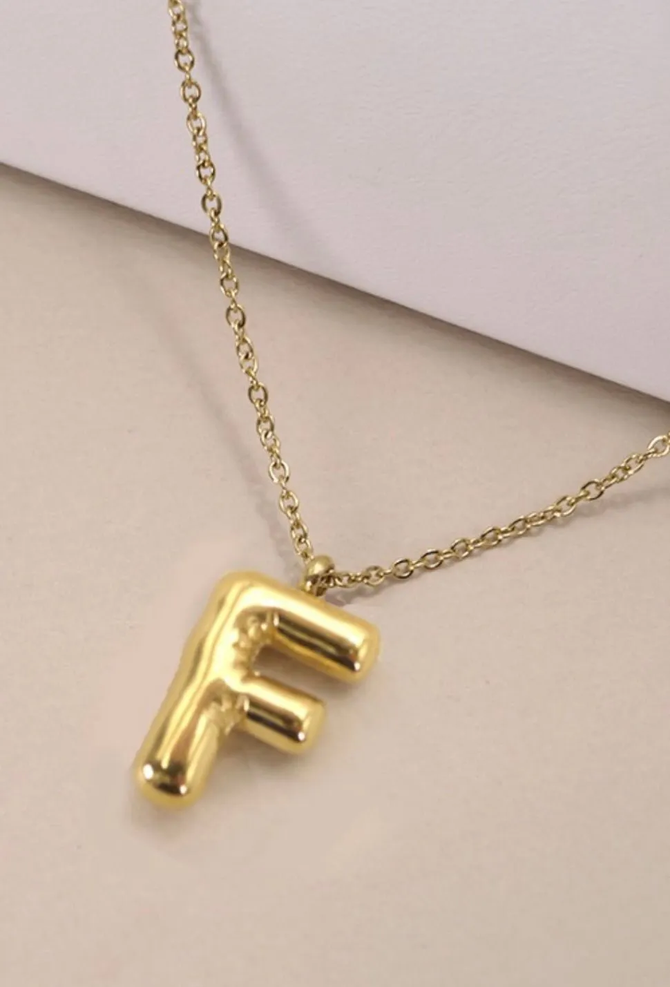 18K STAINLESS STEEL TARNISH FREE INITIAL NECKLACE