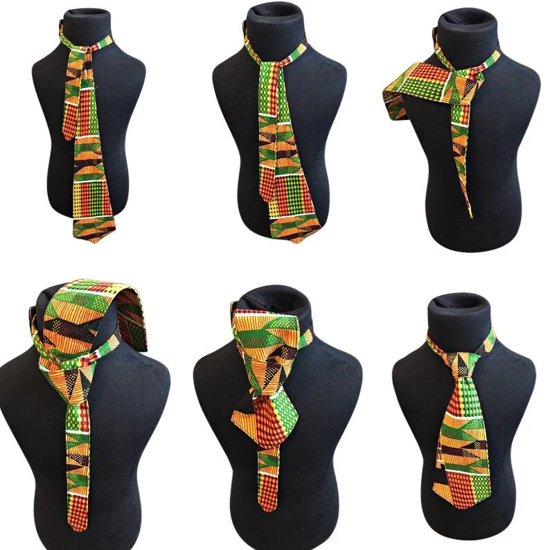 Blue Boys African Print Tie
