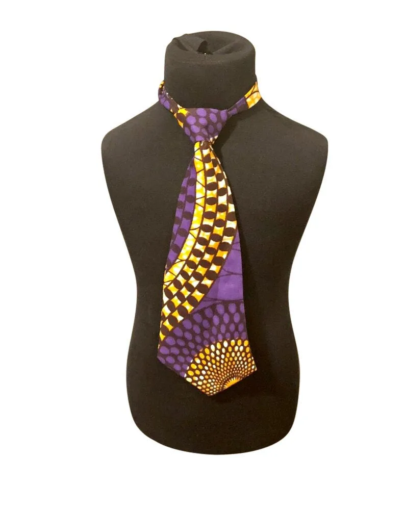Blue Boys African Print Tie