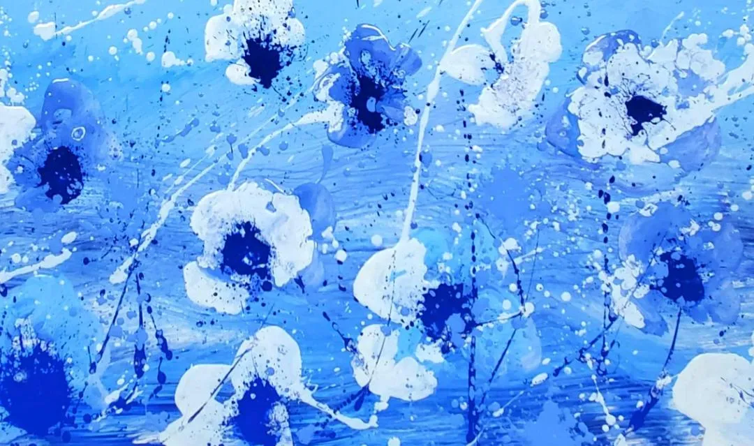 Blue Poppies Face Mask