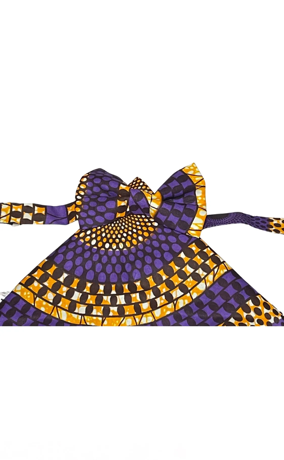 Blue Swirls African Print Bow Tie