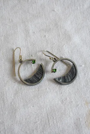 Bob Wyber silver   Tsavorite garnet earrings