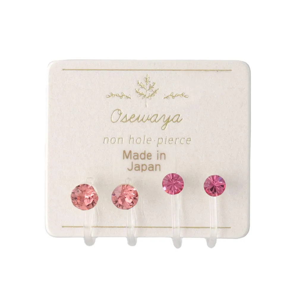 Color Crystal Invisible Clip On Earrings