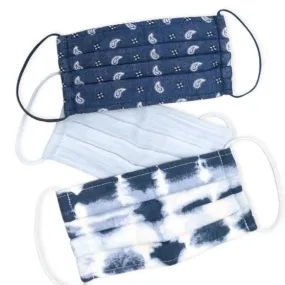 Cotton Mask 3pc Set - Blue Tie Dye - FINAL SALE Cotton Mask 3pc Set - Blue Tie Dye - FINAL SALE