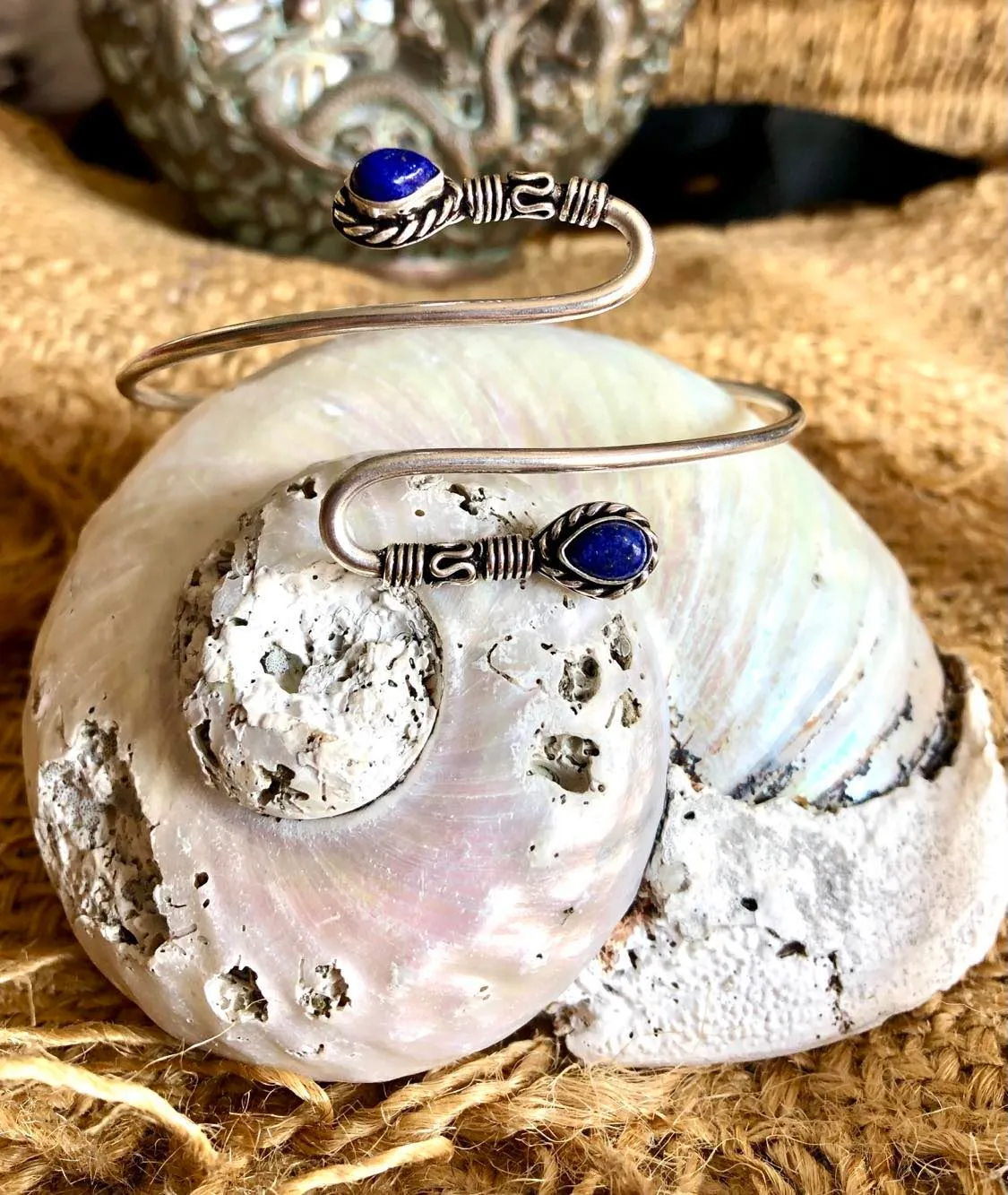 Curvy Stone Arm Bangle