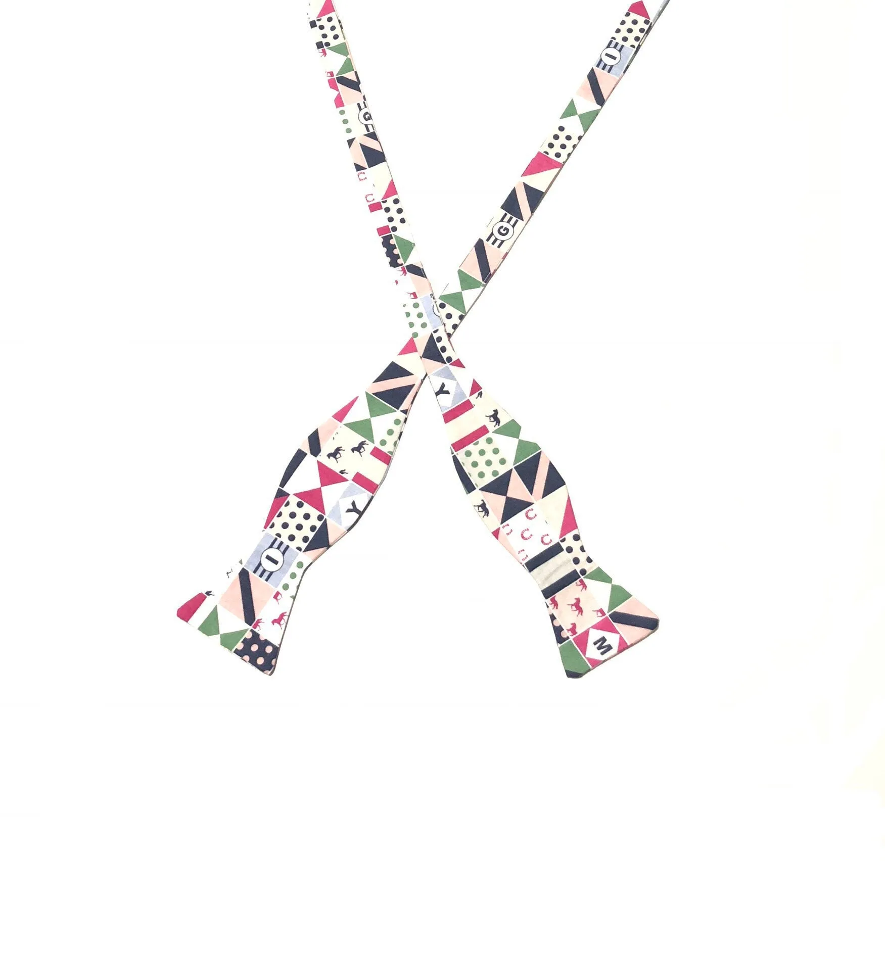 Green Derby Day Horses Self Tie Bow Tie