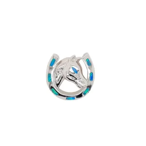 MCJ Pendant S/S Horse/Horseshoe Opal