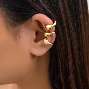 Minimalist Water Drop Half-Empty Clip Earring