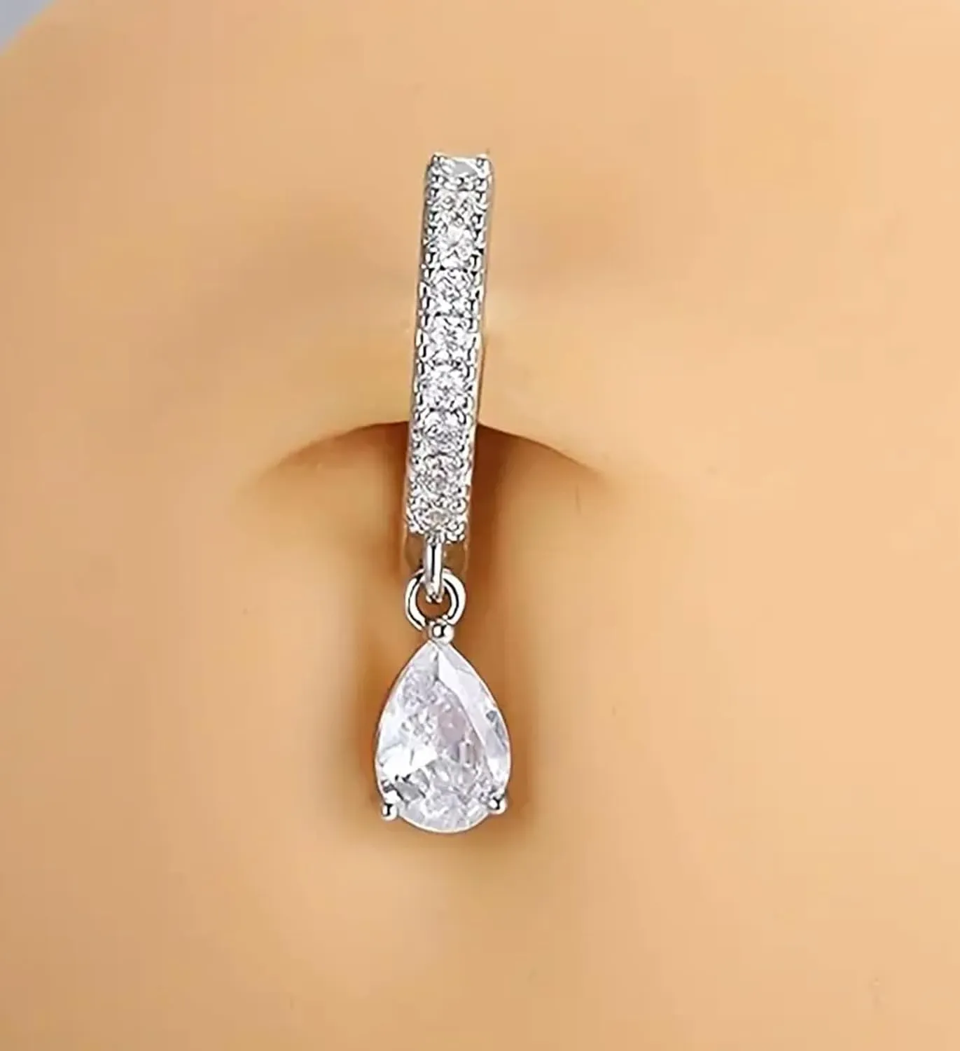MODRSA Belly Button Ring Surgical Steel Belly Rings for Women Hypoallergenic Belly Button Rings Clicker Belly Button Ring Belly Piercing Silver Rose Gold Pink Black Navel Rings for Women