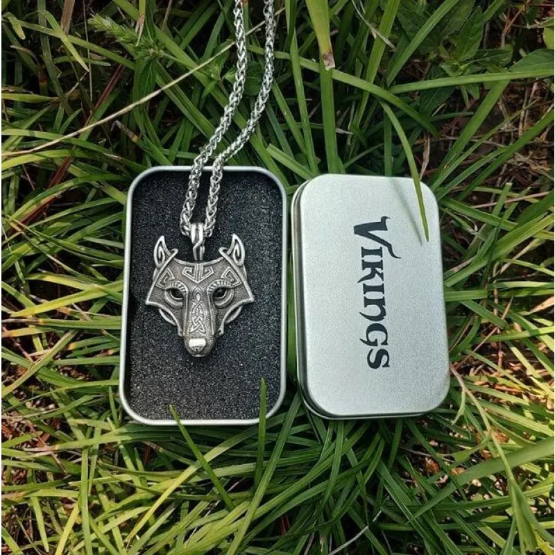 Norse Wolf Head Necklace