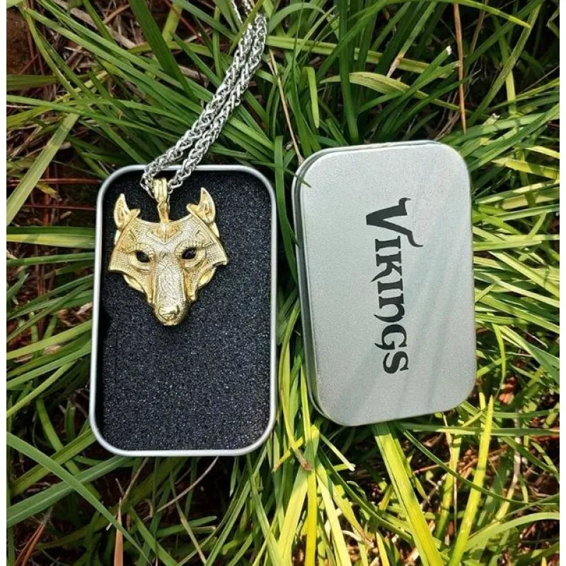 Norse Wolf Head Necklace