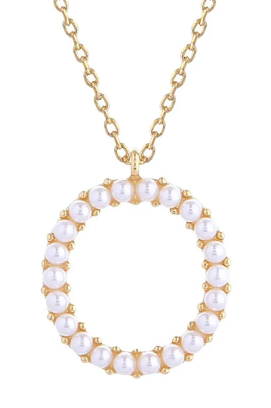 Pearl Alphabet Letter Pendant Necklace/
