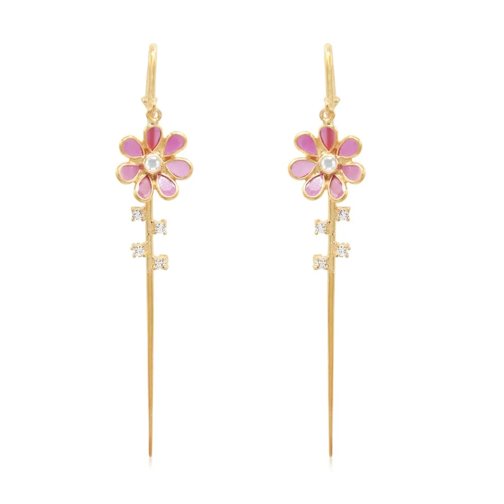 Silver Flower Earcuff