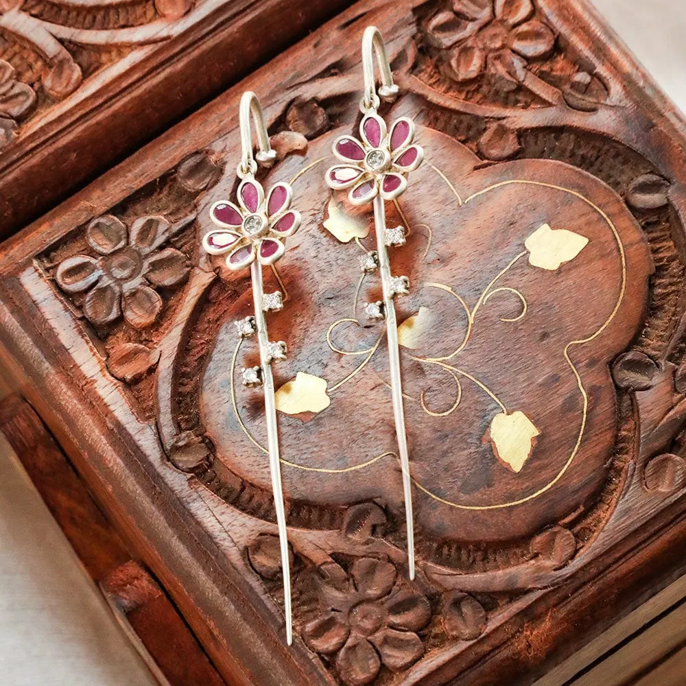 Silver Flower Earcuff
