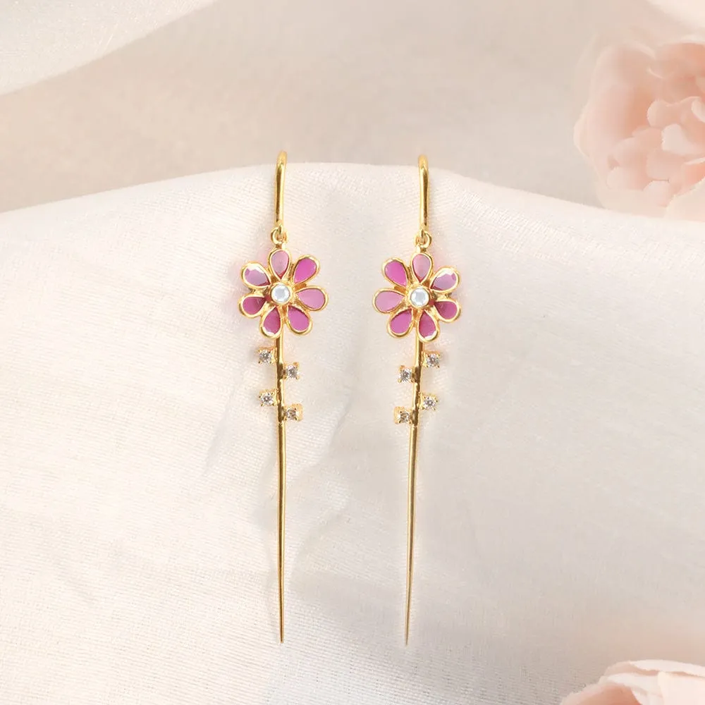 Silver Flower Earcuff