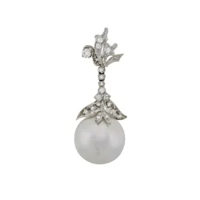 Vintage 14kt Mabe Pearl Diamond Pendant 0.75ctw Vintage 14kt Mabe Pearl Diamond Pendant 0.75ctw