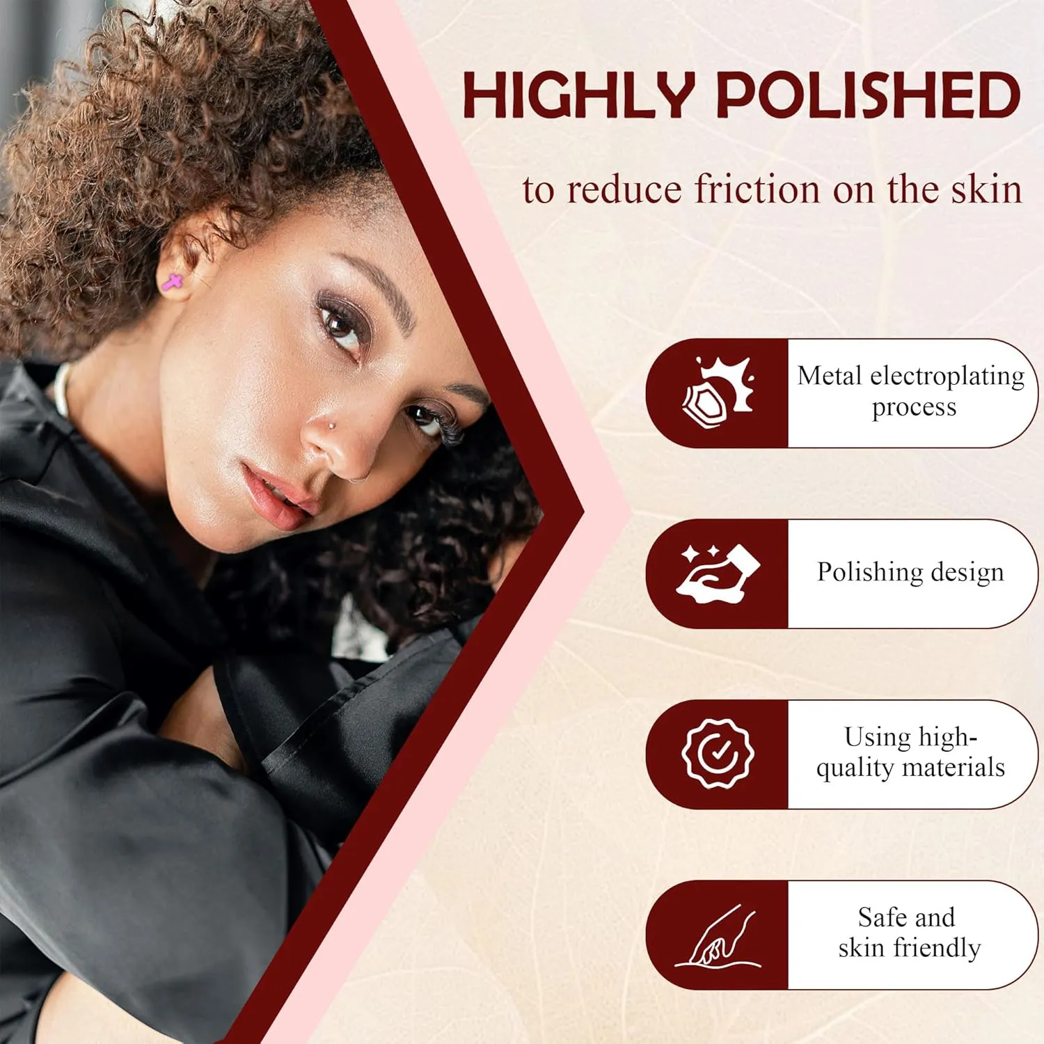ZDE Women Earrings Flat Back Cross Earrings Small Religious Faith Earrings Titanium Hypoallergenic Cartilage Earrings Studs for Sensitive Ears Screw On Stud Earring